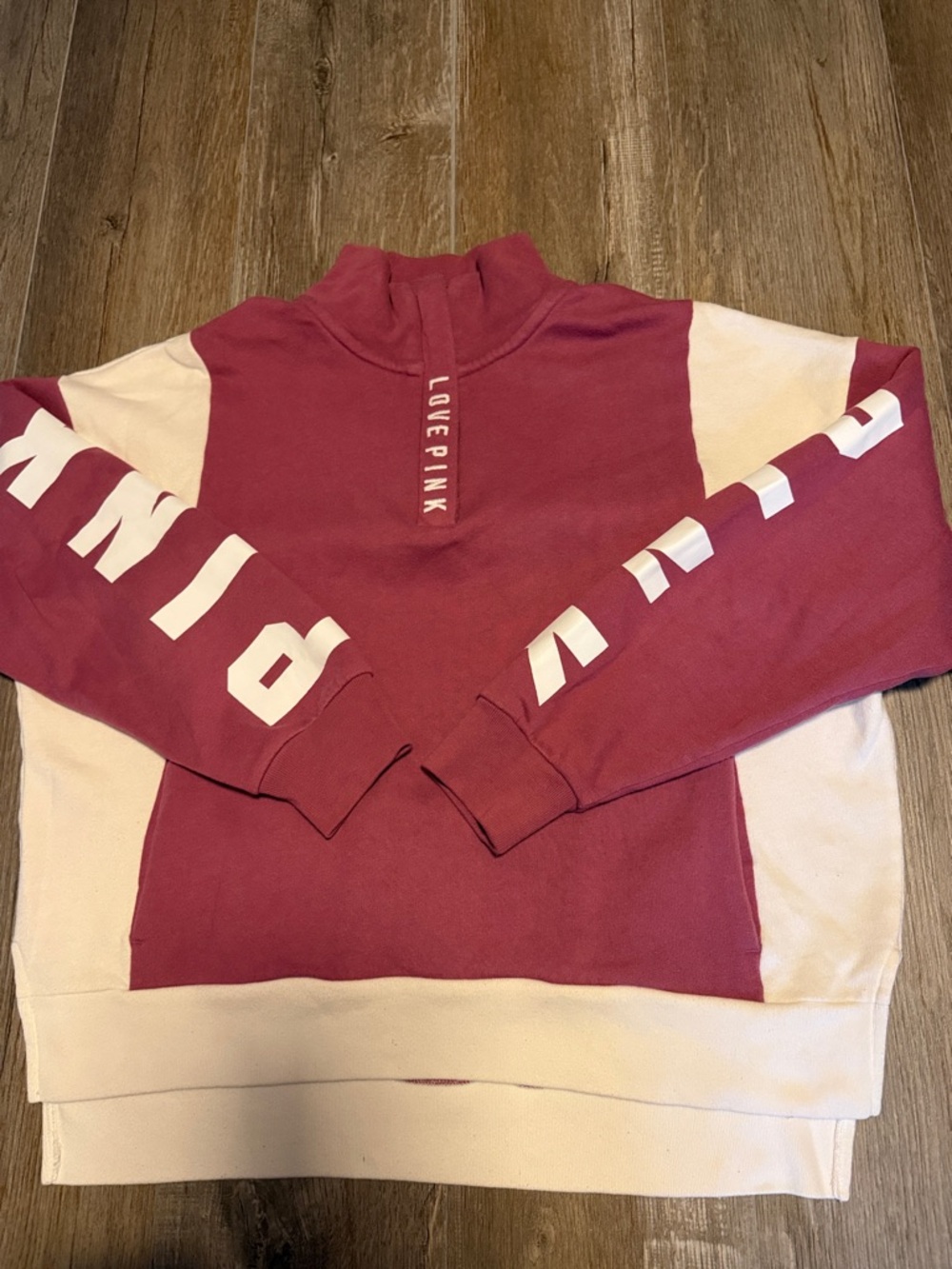 PINK Victoria's Secret Rose Pink & Cream Logo Pullover